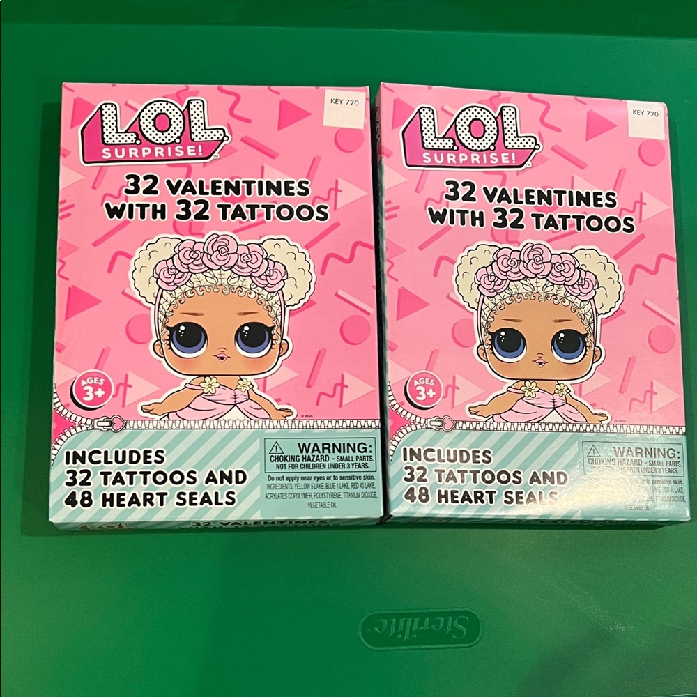 NIB 2-32pc lol surprise valentines with tattoos and seals